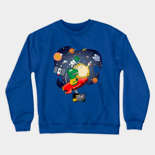 Dino Rocket Crewneck Sweatshirt by HarlinDesign